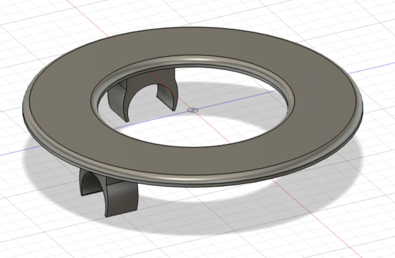 3D CAD model of a round shelf for toilet paper